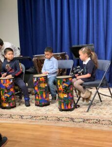 Kids with bongo drums