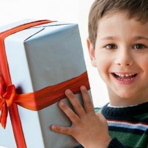 Child holding a gift